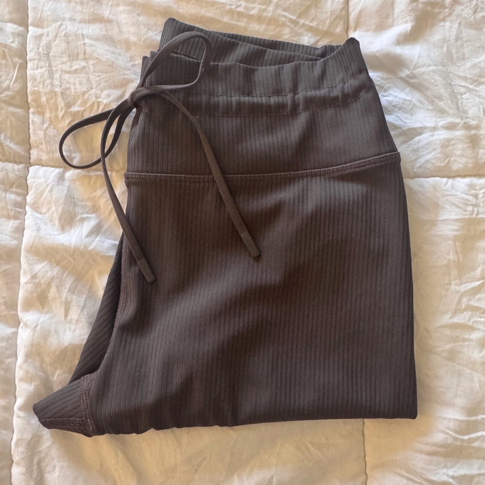 Fabletics Ribbed Drawstring Leggings in Brown - image 5